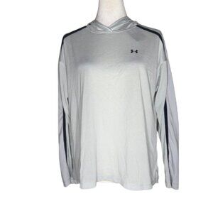 NWT Under Armour UA Tech Twist Lightweight Light Gray Graphic Hoodie Size Small